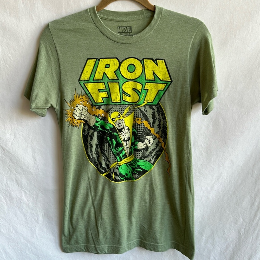 Marvel Comics Iron Fist green T-shirt, size S